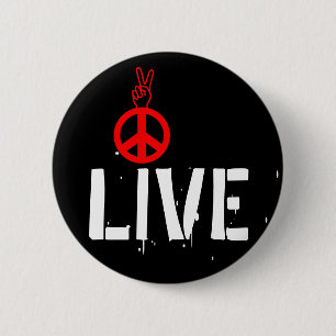 Badge Rond 5 Cm Paix vivante - Strawberry Fields NYC