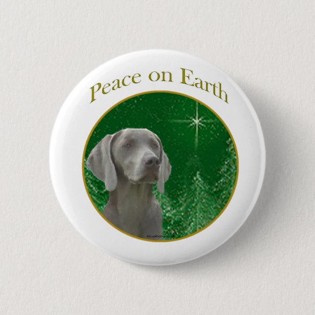 Badge Rond 5 Cm Paix Weimeraner sur Terre - Bouton (Devant)