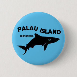 Badge Rond 5 Cm Palau Island Plongée Sous-Marine Avec Requins