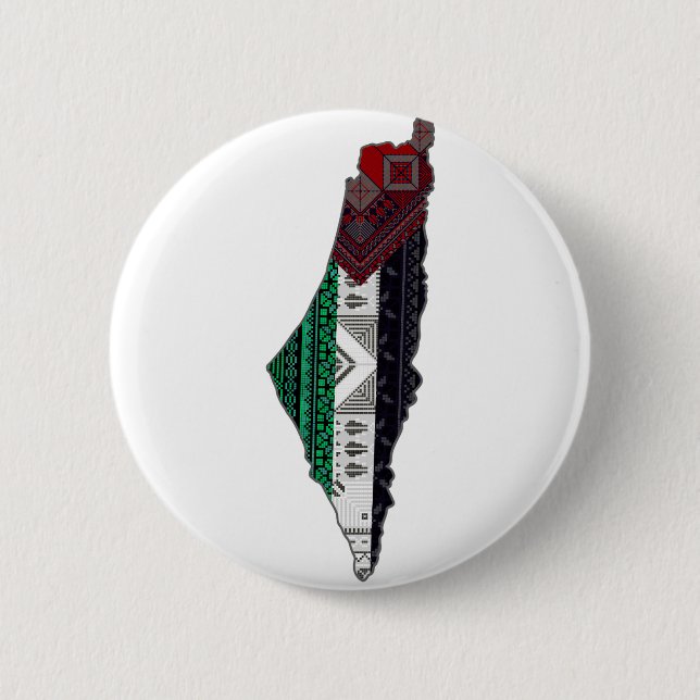 Badge Rond 5 Cm Palestine Broderie tatreez drapeau Motif gratuit (Devant)
