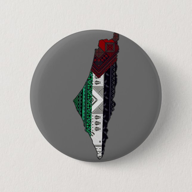 Badge Rond 5 Cm Palestine Broderie tatreez drapeau Motif gratuit (Devant)