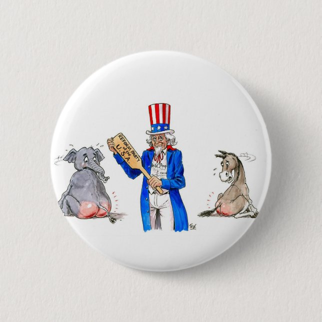 Badge Rond 5 Cm Palette d'Oncle Sam (Devant)