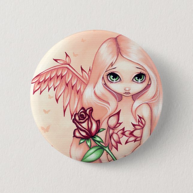 Badge Rond 5 Cm "Pâlissez" le bouton rose (Devant)