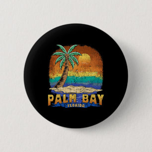 Badge Rond 5 Cm Palm Bay Floride Vintage Souvenir dénudé