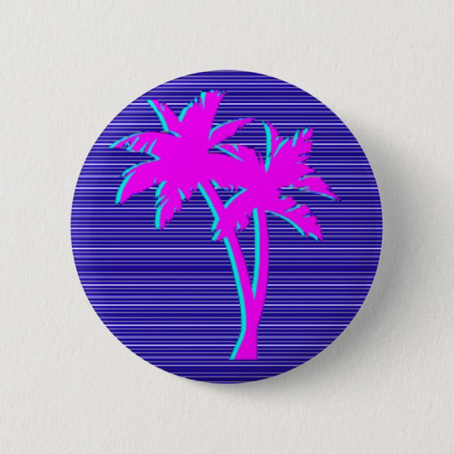 Badge Rond 5 Cm Palmier au néon (Devant)