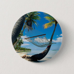 Badge Rond 5 Cm Palmiers avec bouton arrière du hamac