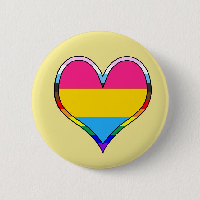 Badge Rond 5 Cm Pan Pride Heart (Devant)