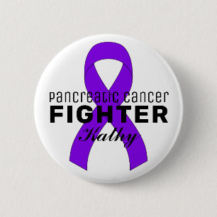 Badge Rond 5 Cm Pancreatic Cancer Ribbon White Button