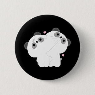 Badge Rond 5 Cm Panda Couple