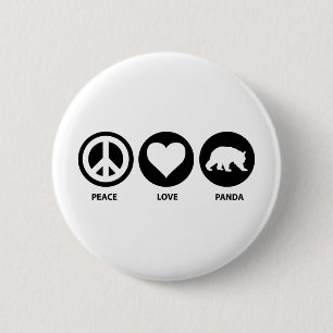 Badge Rond 5 Cm Panda d'amour de paix