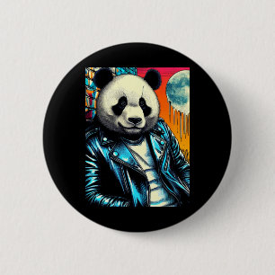 Badge Rond 5 Cm Panda Dans L'Autocollant City 2