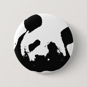 Badge Rond 5 Cm Panda d'art noir blanc