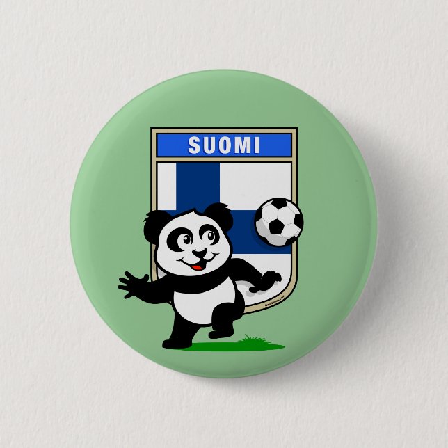 Badge Rond 5 Cm Panda de football finlandais (Devant)