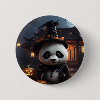 Badge Rond 5 Cm Panda d'Halloween