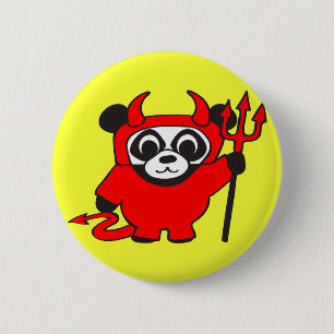 Badge Rond 5 Cm Panda - diable - bouton
