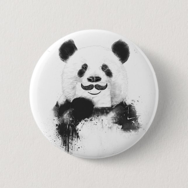Badge Rond 5 Cm Panda drôle (Devant)