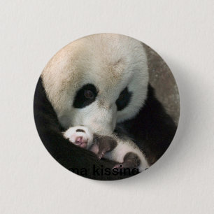 Badge Rond 5 Cm Panda kissing cub