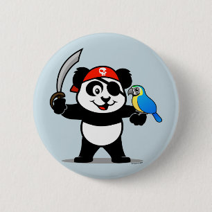 Badge Rond 5 Cm Panda pirate