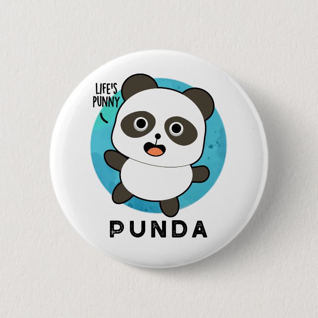 Badge Rond 5 Cm Panda Pun Animal Punda Funny (Devant)