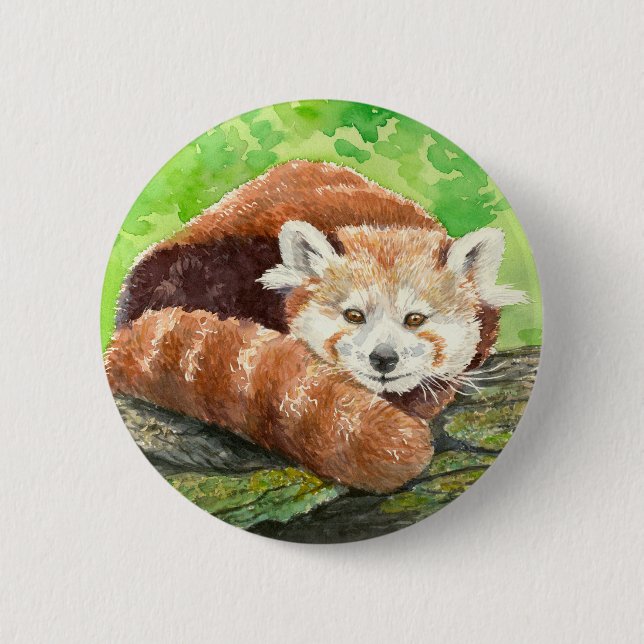 Badge Rond 5 Cm Panda rouge (Devant)