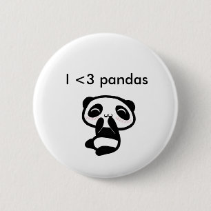 Badge Rond 5 Cm Pandas I <3