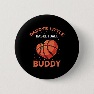 Badge Rond 5 Cm Panier de basket-ball Little Buddy de papa