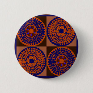 Badge Rond 5 Cm Panier de tournesol africain