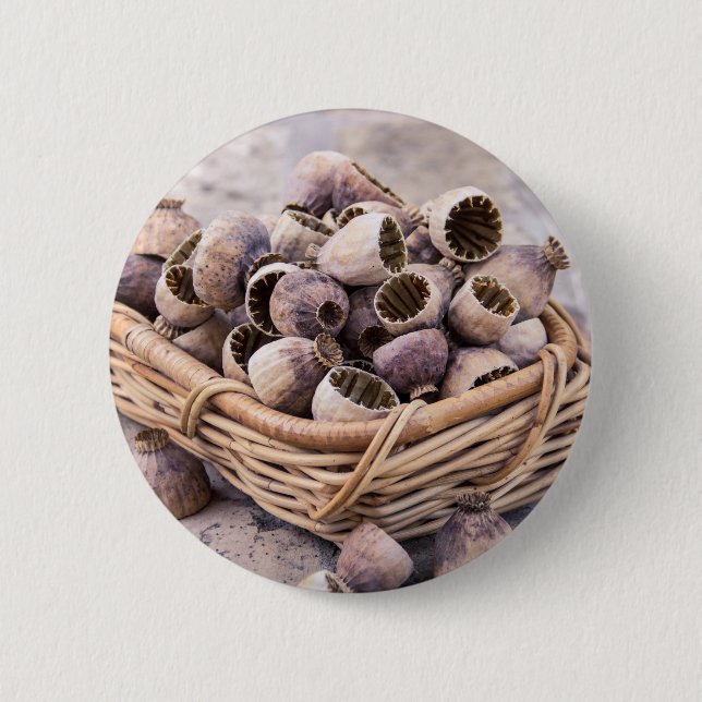 Badge Rond 5 Cm Panier des clous de girofle secs de cosse (Devant)