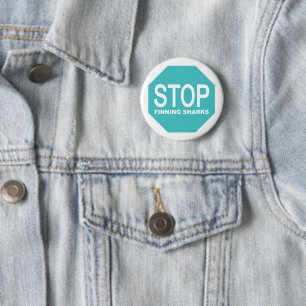 Badge Rond 5 Cm Panneau Arrêter la recherche de requins