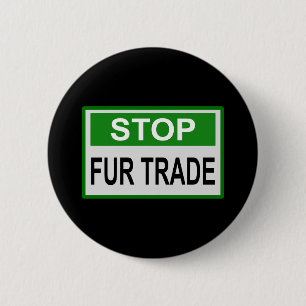 Badge Rond 5 Cm Panneau commercial Stop Fur vert