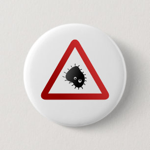 Badge Rond 5 Cm Panneau d'avertissement de bactéries