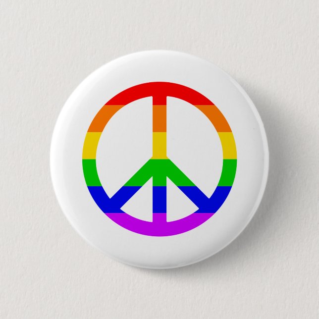 Badge Rond 5 Cm Panneau de paix Rainbow (Devant)