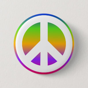 Badge Rond 5 Cm Panneau de paix Rainbow