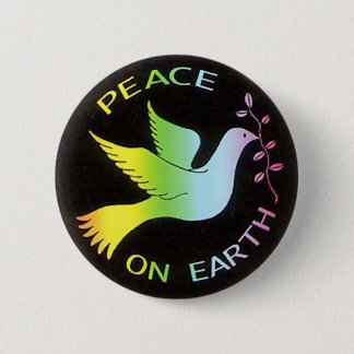 Badge Rond 5 Cm Panneau de paix Rainbow Peace Dove