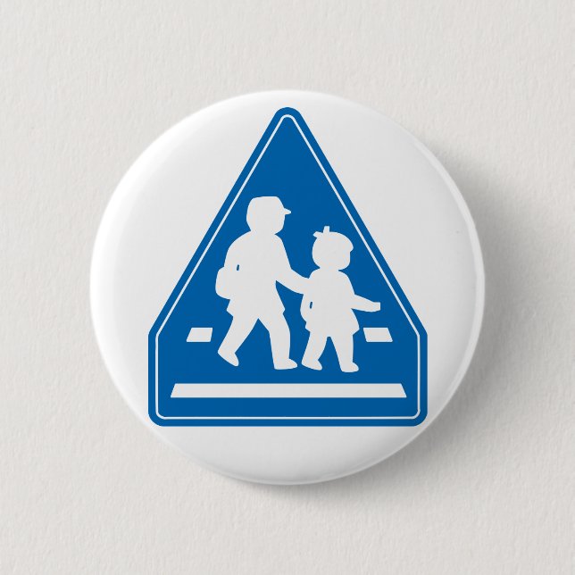 Badge Rond 5 Cm Panneau de signalisation scolaire >> Japonais (Devant)