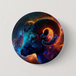 Badge Rond 5 Cm Panneau étoile Zodiac Aries - Pas de texte