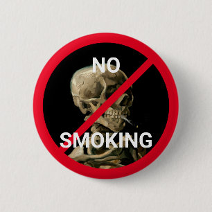 Badge Rond 5 Cm Panneau Interdiction de Fumer avec l'œuvre d'art d