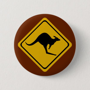 Badge Rond 5 Cm panneau routier kangourou