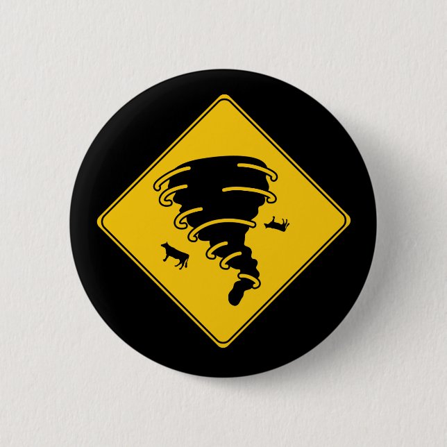 Badge Rond 5 Cm Panneau routier - Tornado (Devant)