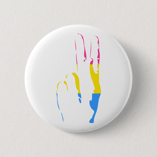 Badge Rond 5 Cm pans fierté signe de paix (Devant)