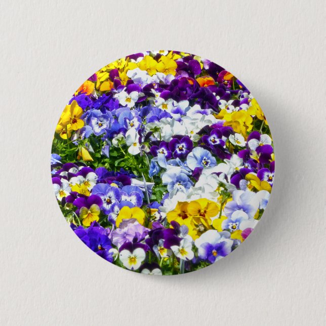 Badge Rond 5 Cm Pansies (Devant)