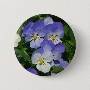 Badge Rond 5 Cm Pansies violettes Jardin Floral