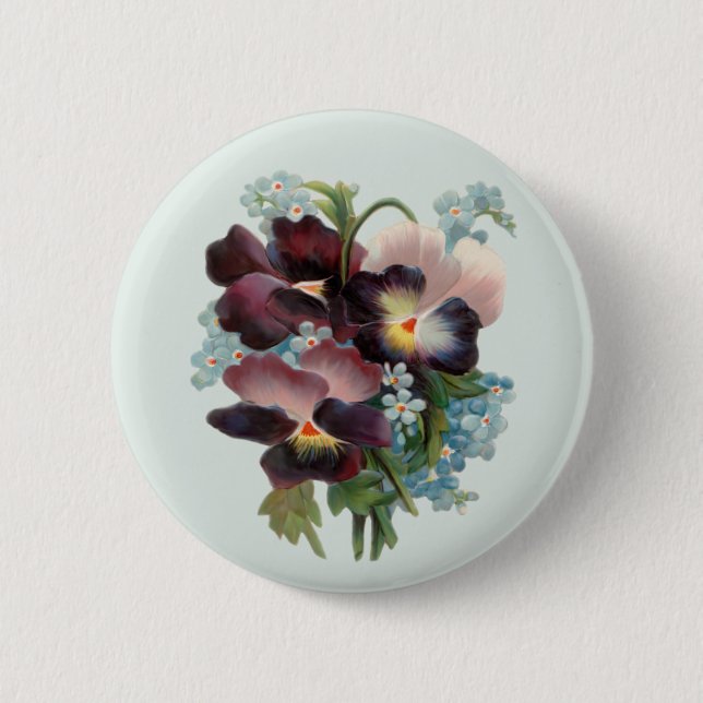 Badge Rond 5 Cm Pansy Bouquet (Devant)