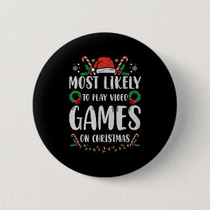 Badge Rond 5 Cm Pantalon de pyjama de Noël assorti pour famille F