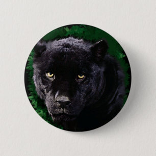 Badge Rond 5 Cm Panthère noire