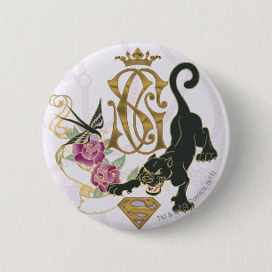 Badge Rond 5 Cm Panthère noire Supergirl