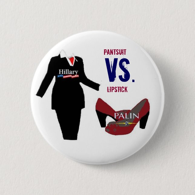 Badge Rond 5 Cm Pantsuit contre le rouge à lèvres (Devant)
