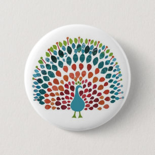 Badge Rond 5 Cm Paon
