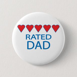 Badge Rond 5 Cm Papa à cinq cœurs