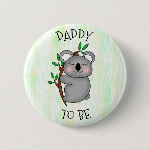Badge Rond 5 Cm Papa   Baby shower à thème Koala